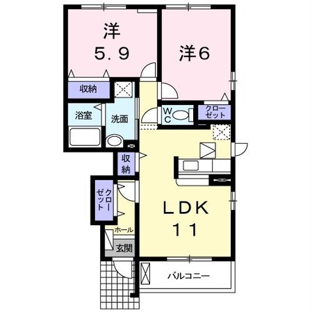 オアシス上ノ茶屋の物件間取画像